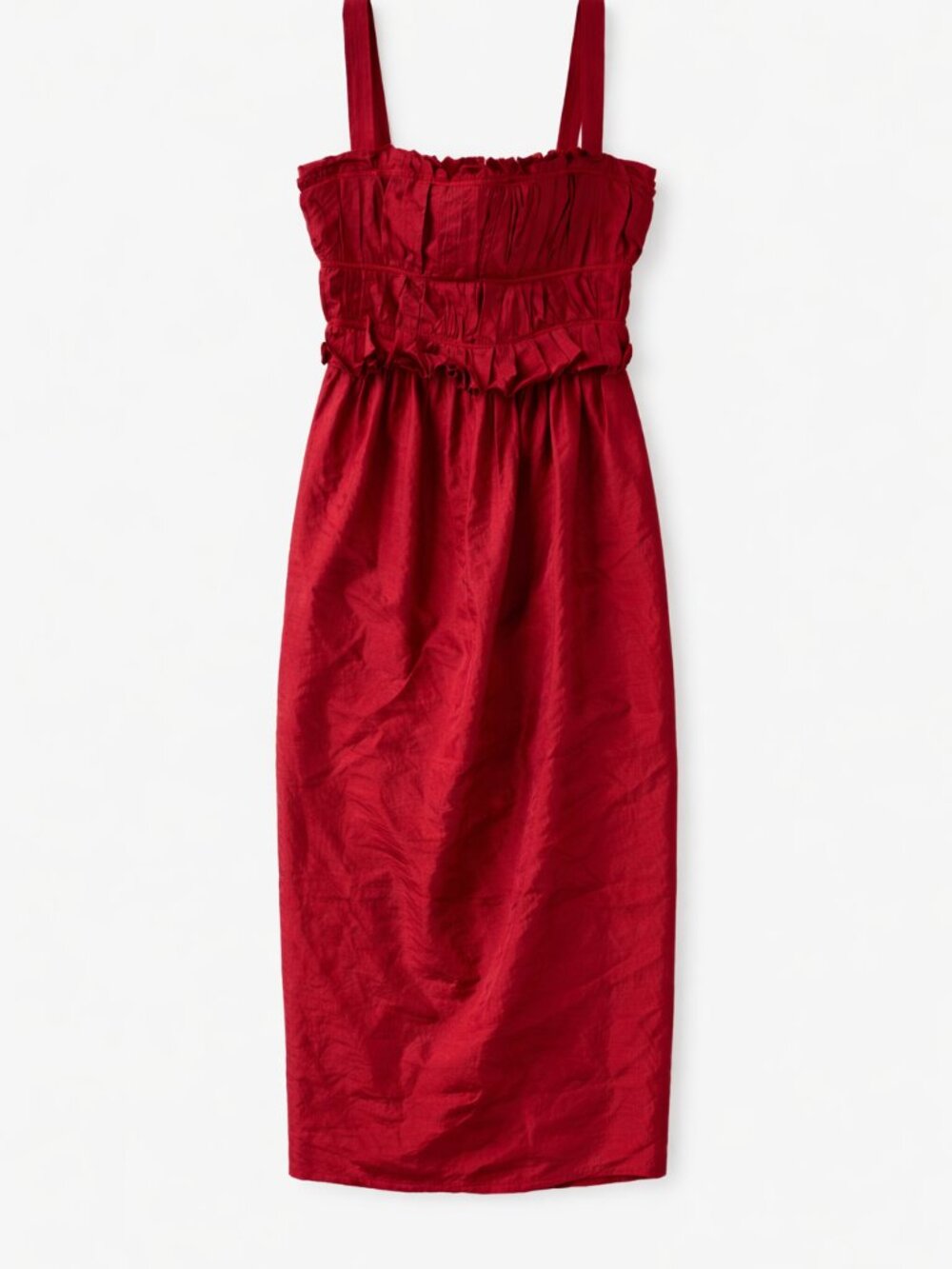 Brock Collection Palmira Ruched Crinkle-satin‎ Midi Dress Size 10